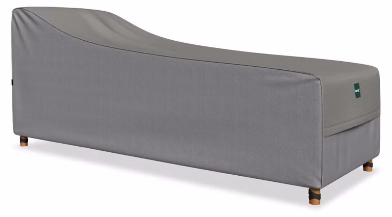 Copertura impermeabile per mobili da giardino, realizzata in tessuto ripstop grigio, dimensioni 200x75x40/70 cm
