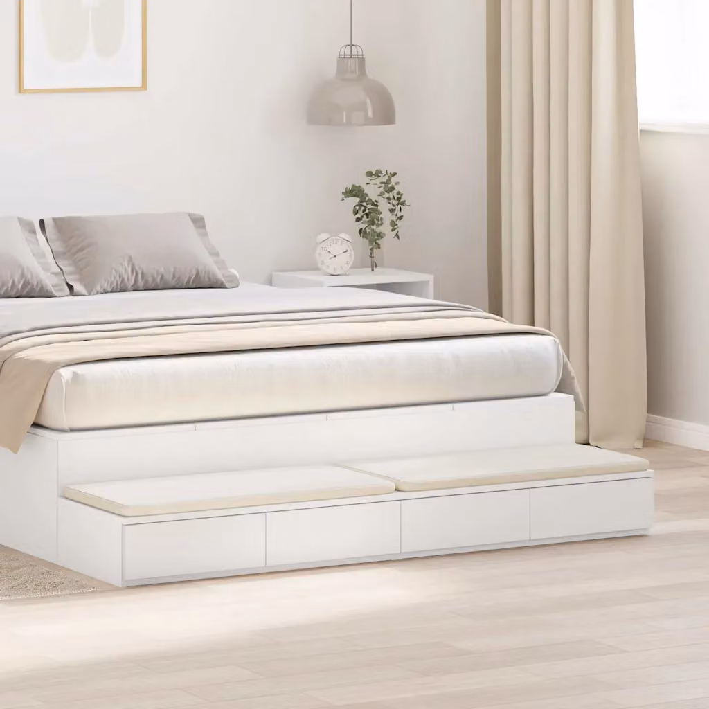 Cassetti per letto vidaXL, Bianco, L 160 x P 36,5 x H 16,5 cm