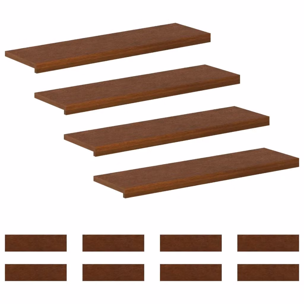 Set di 12 gradini per scale vidaXL in legno effetto rovere, colore marrone scuro, L 90 x P 25 x H 2 cm – 2