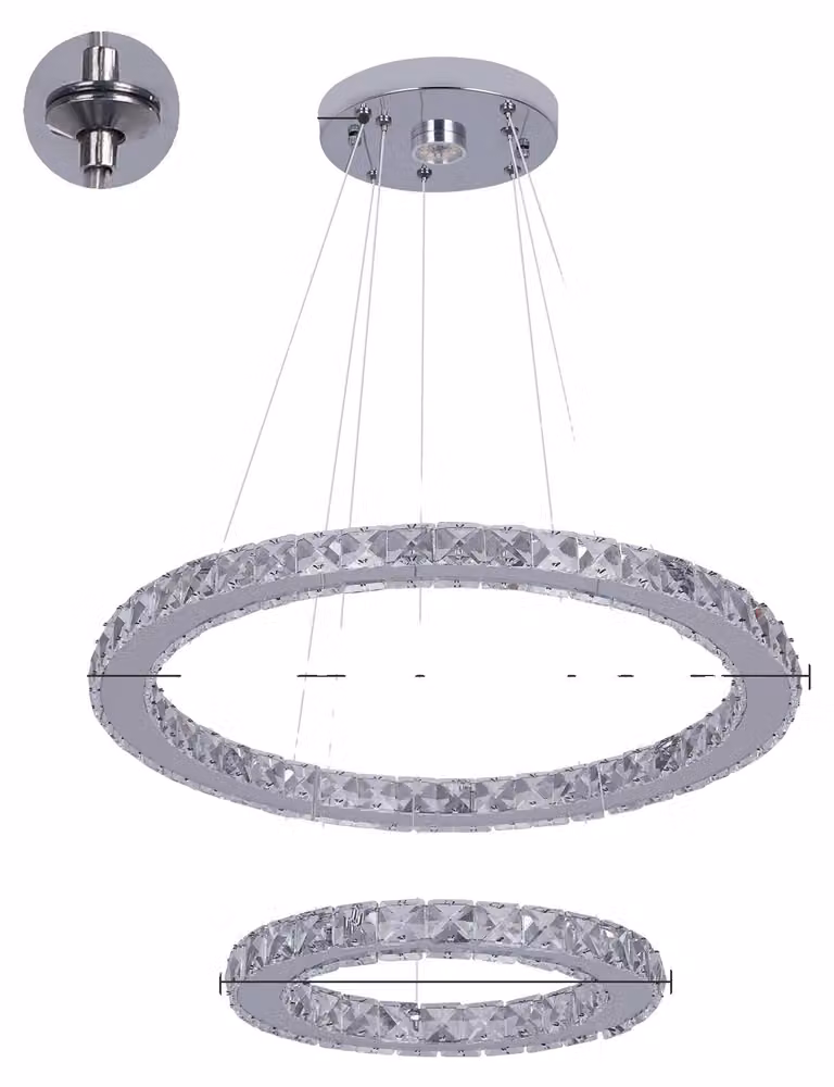 Lampadario, materiale in cristallo, design a basso consumo energetico, 35 watt, telecomando dimmerabile