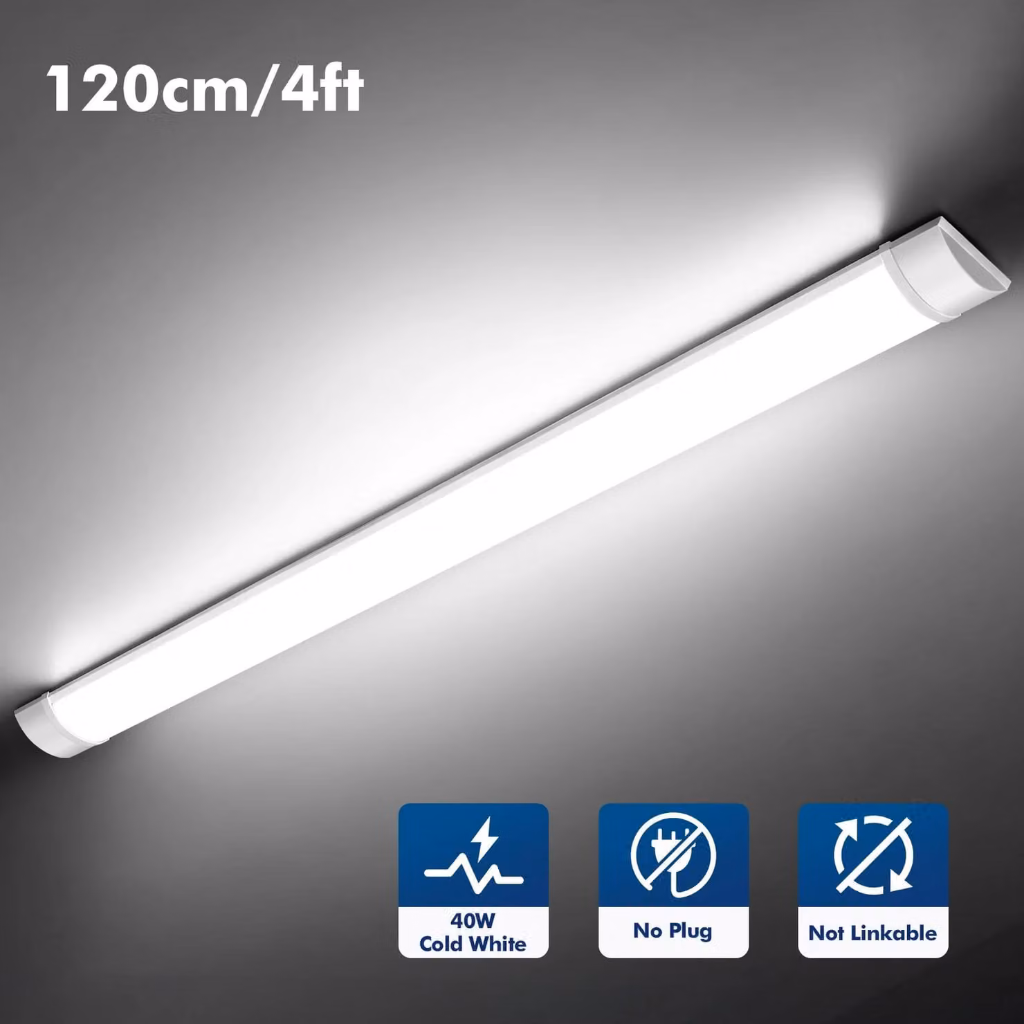 Lampada a LED - Lampada tubolare collegabile - 120 cm - 40 W - Luce calda 3000 K - 1 pezzo - Corpo in plastica