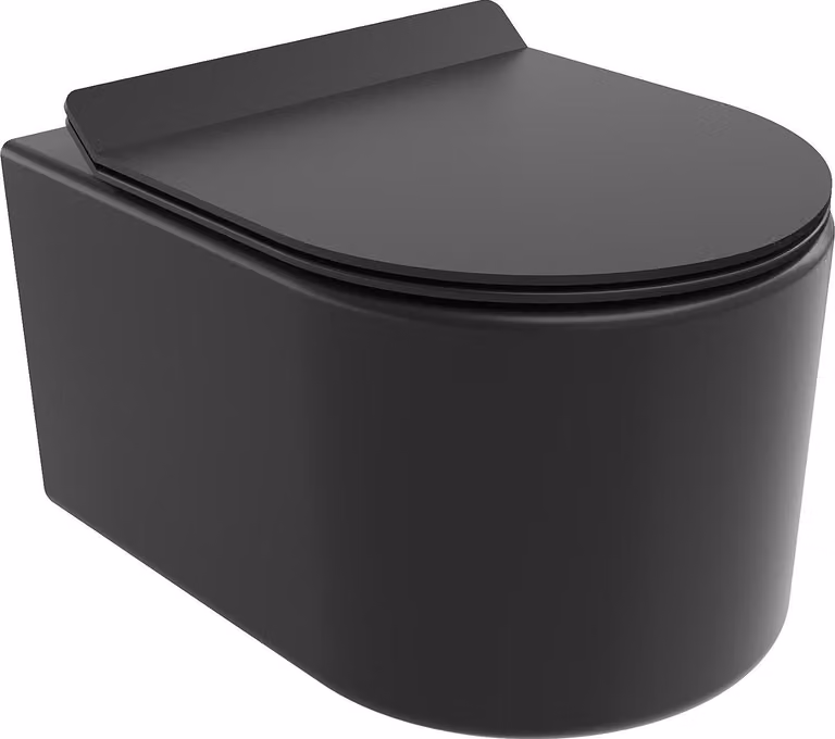 Mexen Sofia vaso wc Rimless con sedile a chiusura rallentata slim, duroplast, nero opaco - 30540185