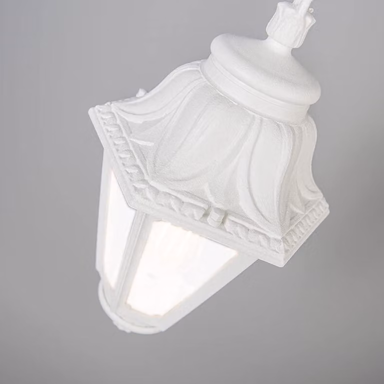 Lampada a sospensione esterna, esagonale, grado di protezione IP55, colore bianco, attacco E27, 560 lumen, dimensioni 220x800 mm