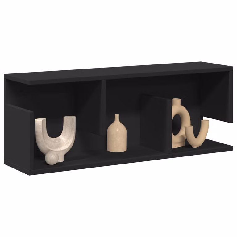 Mobile a parete vidaXL in legno e MDF nero moderno L 80 x P 20 x H 30 cm