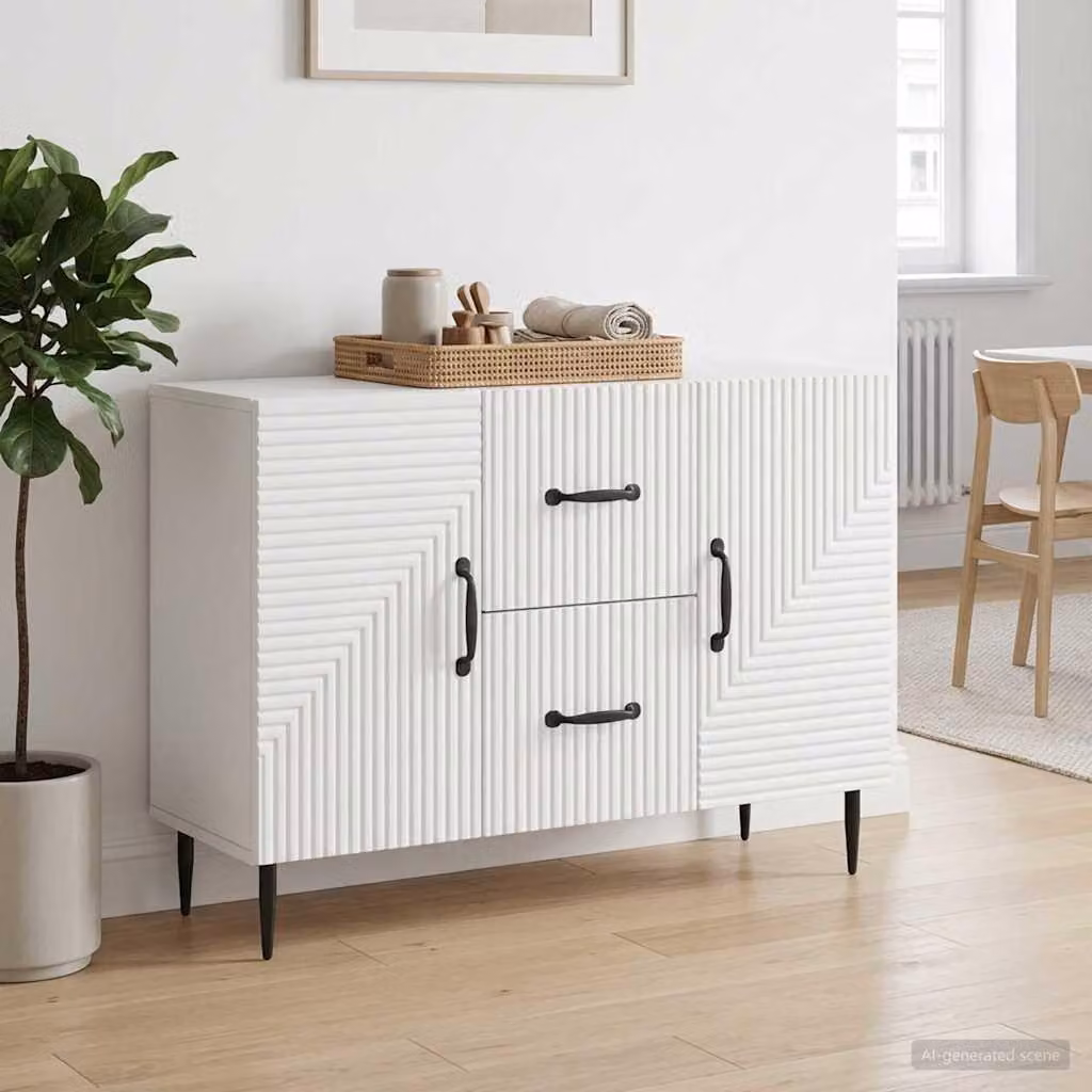 Credenza vidaXL bianca 89 x 34,5 x 60 cm in materiale derivato dal legno