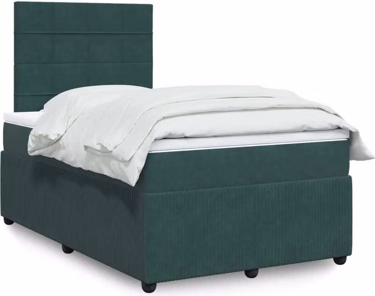 Maison Exclusive - Letto boxspring con materasso verde scuro 120x190 cm velluto