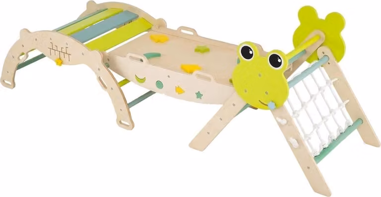 Set da arrampicata indoor da 3 pezzi con scivolo e dondolo
