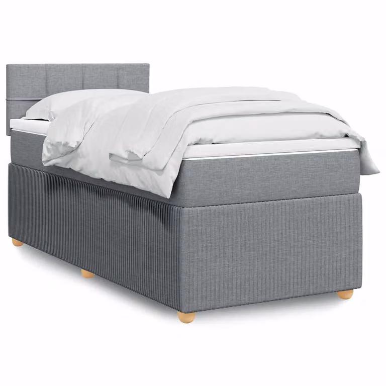 vidaXL Letto Ibrido con Materasso a Molle Insacchettate Grigio e Bianco L/P/H: 90 x 200 cm