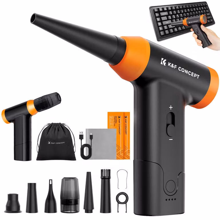 K&F CONCEPT, soffiatore e aspirapolvere elettrico 2-in-1, 150.000 giri al minuto