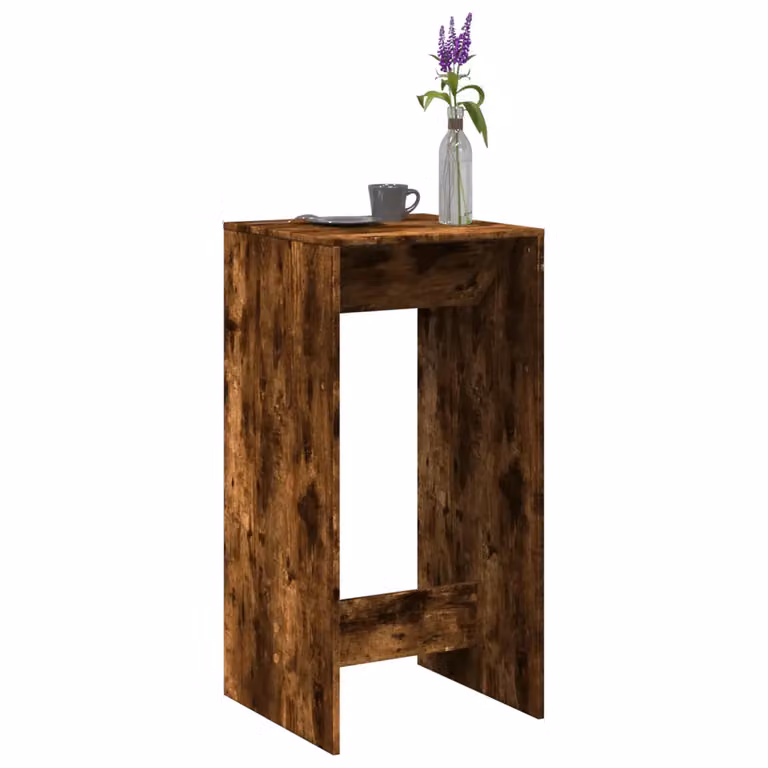 Tavolo da bar moderno vidaXL in legno multistrato color rovere fumo, L/P/H: 51 x 50 x 103,5 cm