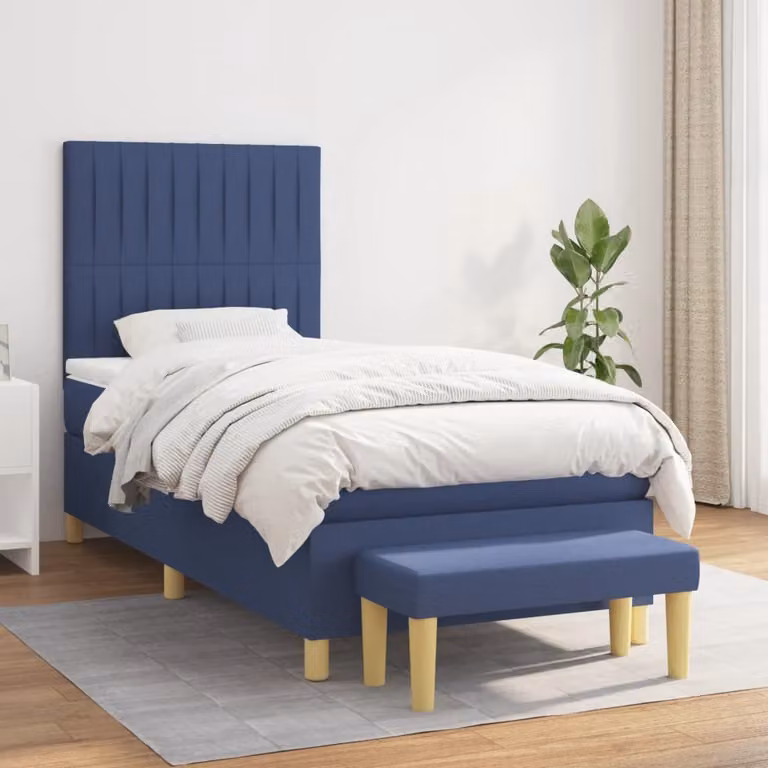 Maison Exclusive - Giroletto a Molle con Materasso Blu 90x200 cm inTessuto
