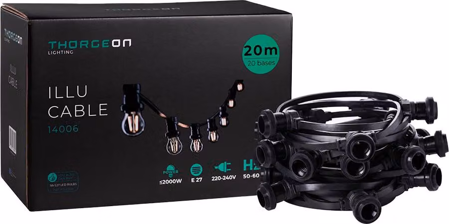 20 prese a festone 2000 w 50-60 hz 220-240 v e27 ip44 20 m