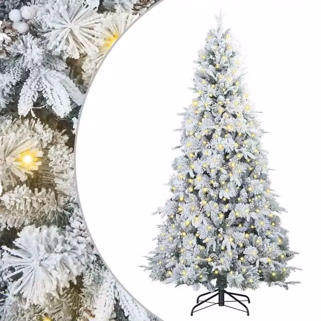 Albero di Natale | Decorazioni natalizie Artificiale con Rami Pieghevoli Bianco 240 cm