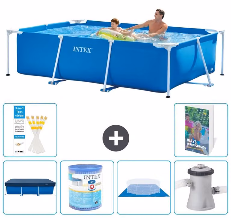 Piscina fuori terra rettangolare - 260x160x65 cm - composta da 5 elementi - modello S167