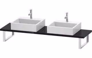 Consolle Duravit Cpmpact L-Cube 80-200x48cm, 2 fori, spessore 3cm, sw hgl