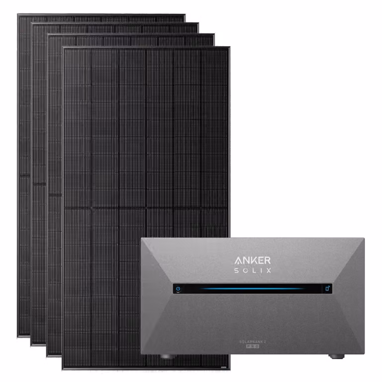 Impianto fotovoltaico da balcone Anker SOLIX da 2.000 W, con batteria solare 2 Pro e 4 pannelli solari da 500 W ciascuno, senza staffa di montaggio