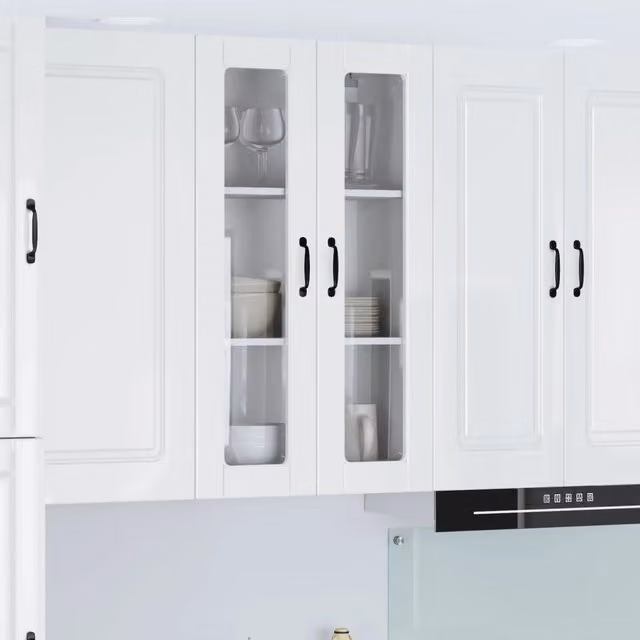 Armadio da cucina a parete vidaXL Bianco Lucido con scaffali e ante a battente L/P/H: 60 x 31 x 100 cm