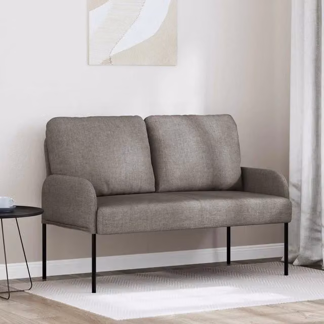 Divano imbottito vidaXL in tessuto grigio e nero per soggiorno L/P/H: 115 x 56 x 80 cm – 1