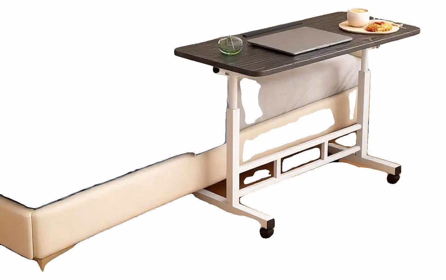 Scrivania regolabile in altezza, superficie inclinabile fino a 180°, design mobile, colore nero