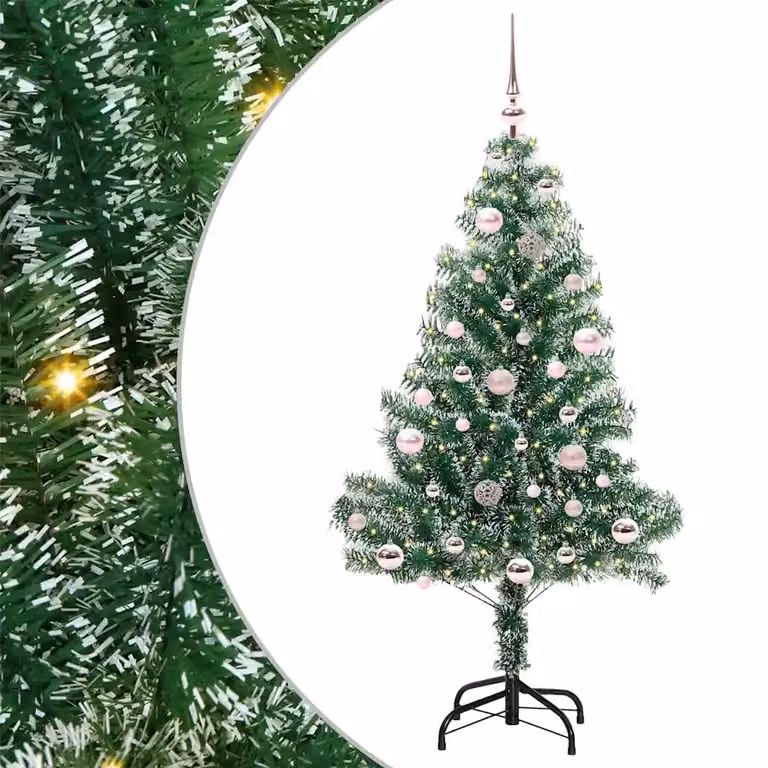 Albero di Natale Artificiale Imbiancato con Luci LED Warm White vidaXL, Altezza: 150 cm