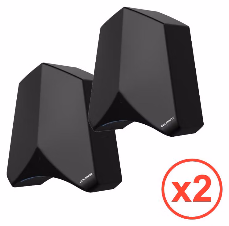 Set di 2 asciugamani elettrici di design con sensore - Neri - PREMIUM - GOLDINOX