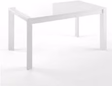 Tavolo allungabile New Milano moderno in vetro bianco opaco L/P: 160-240 x 90 cm