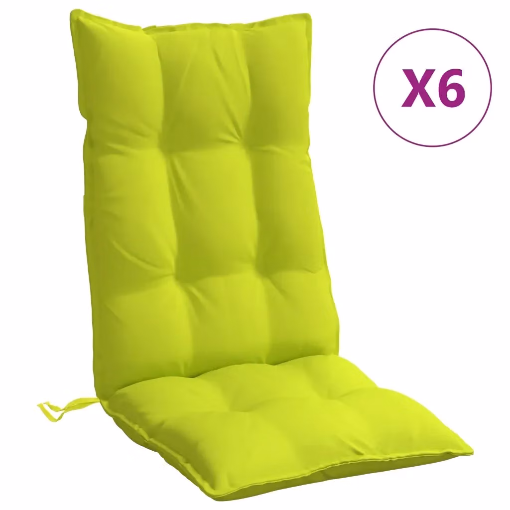 Set di 6 cuscini per schienale alto vidaXL in tessuto Oxford verde, idrorepellenti e traspiranti – 2