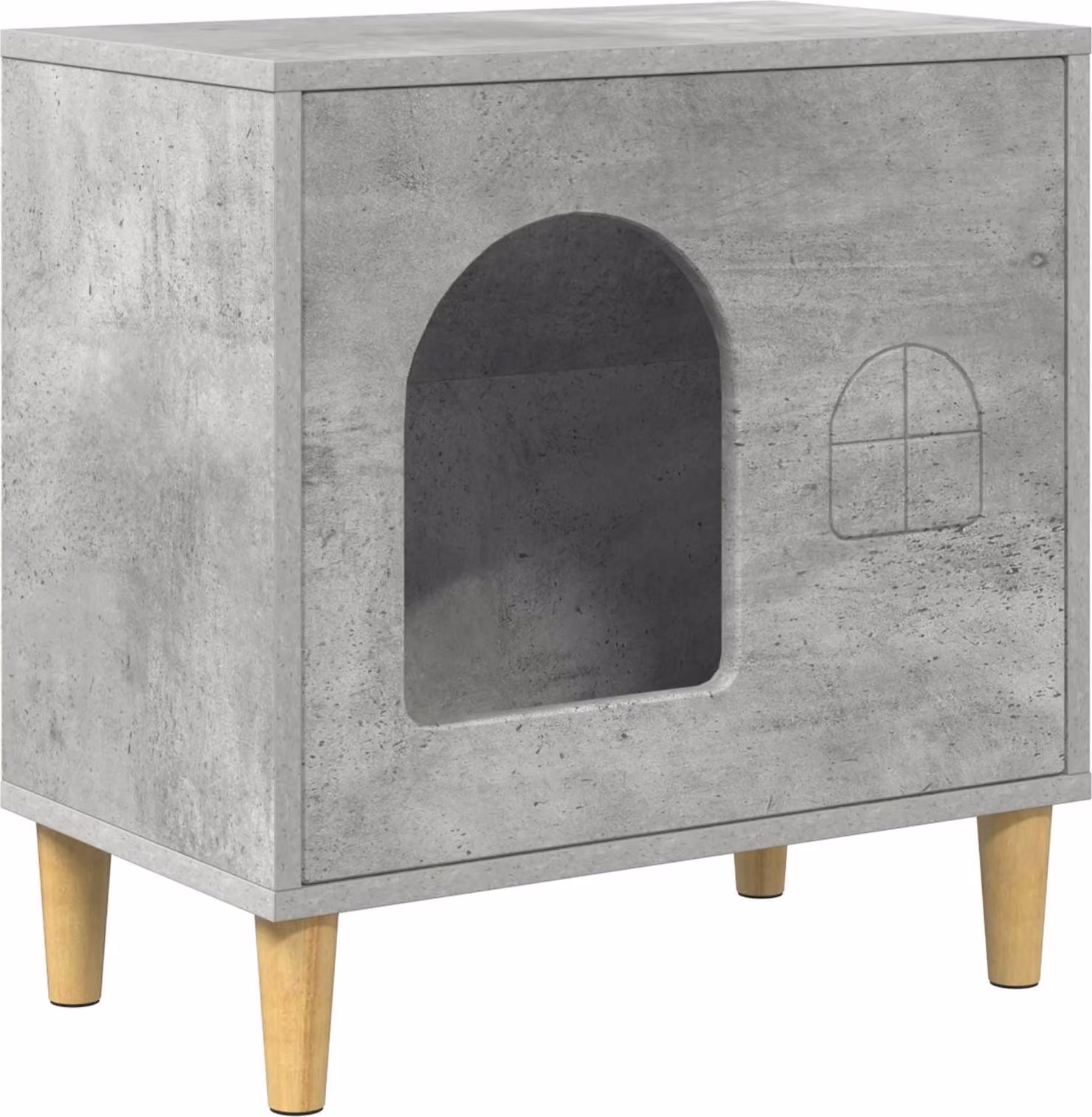 Casa per Gatti Calcestruzzo 51 x 30 x 52 cm Legno multistrato