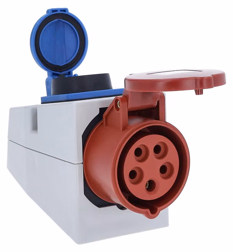 Scatola di derivazione combinata CE, 16A, 250/400V, con interruttore illuminato