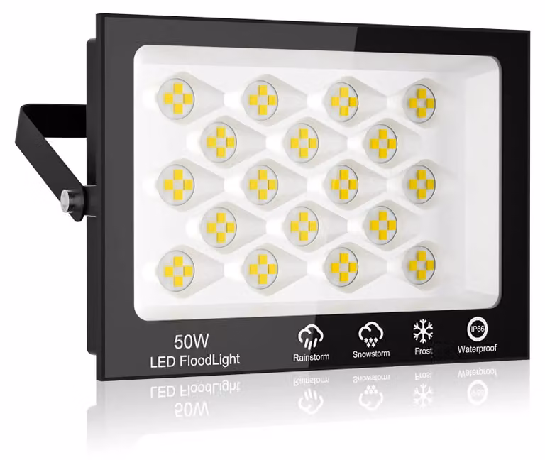 Faretto LED da esterno - 50 W - Luce bianco caldo 3000 K - Grado di protezione IP66 (resistente all'acqua) - 220–240 V - Confezione da 1 pezzo