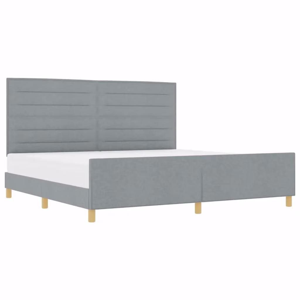 Struttura letto imbottita vidaXL in tessuto grigio con base in legno L/P/H: 200 x 200 x 128 cm – 2