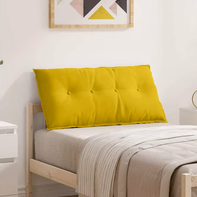 Cuscino per schiena vidaXL in tessuto a coste giallo L 100 cm x P 50 cm