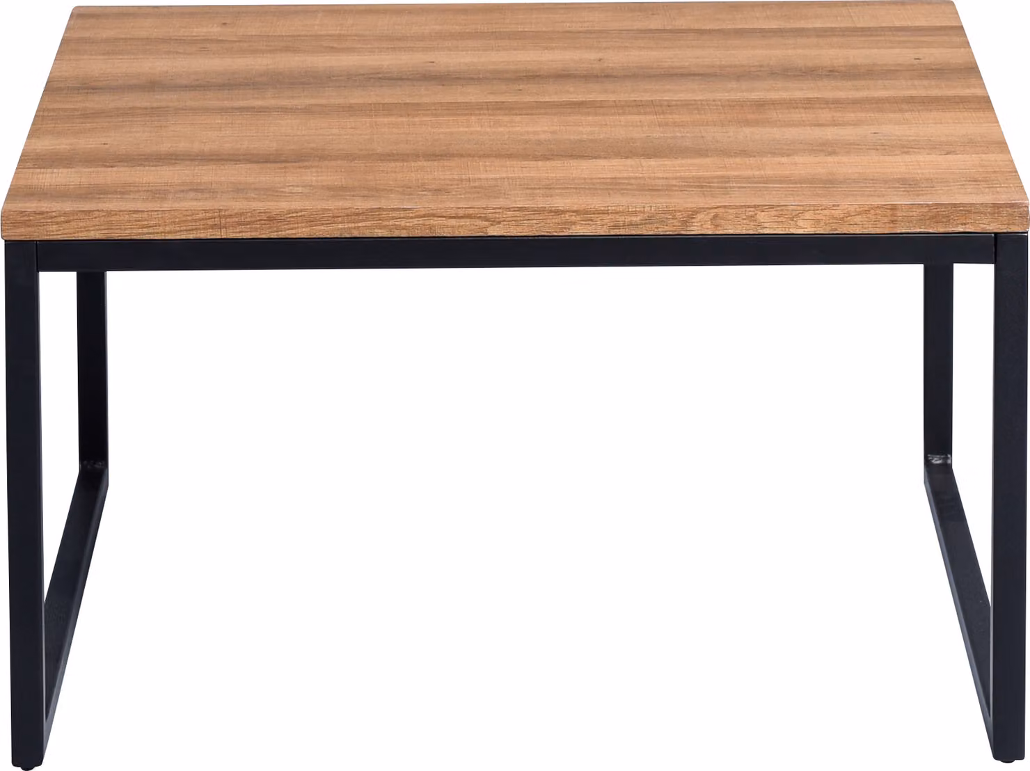 Tavolino Jakarta 1, color marrone - Materiali: MDF, metallo - Dimensioni: 60x60 cm, altezza 35 cm