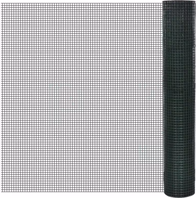 Maison Exclusive - Recinto Pollaio in Rete Zincato Rivestimento PVC 10x1 m Verde