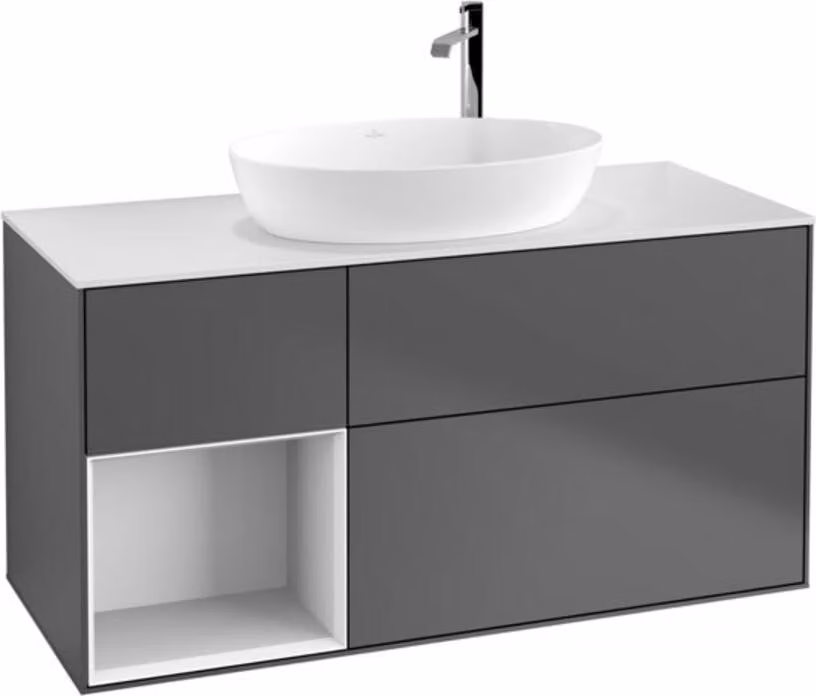 Mobiletto V&B Finion 120cm, Pl w m, Rg g wh. Lac, Antrac. m