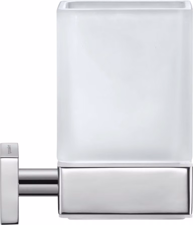 Porte-verre Duravit Karree, verre inclus, mat, chrome, 0099511000, 0099511000