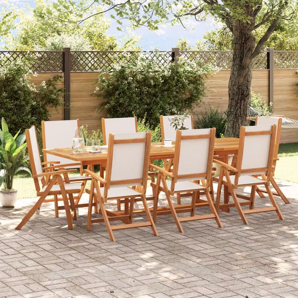 Maison Exclusive - Set da pranzo da giardino da 9 pezzi in legno massello di acacia e Textilene