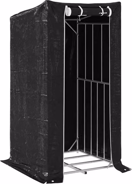 Rastrelliera per legna con copertura antipioggia DESIGN IN in acciaio zincato e plastica, colore nero, H x L x P: 200 x 100 x 100 cm, modello CFW6086760 – 1