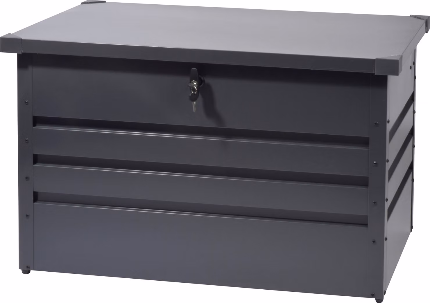 dobar grande cassetta da giardino in metallo Valor 300l, cassetta per cuscini, cassetta per cuscini per la terrazza, 100 x 61 x 62 cm, antracite