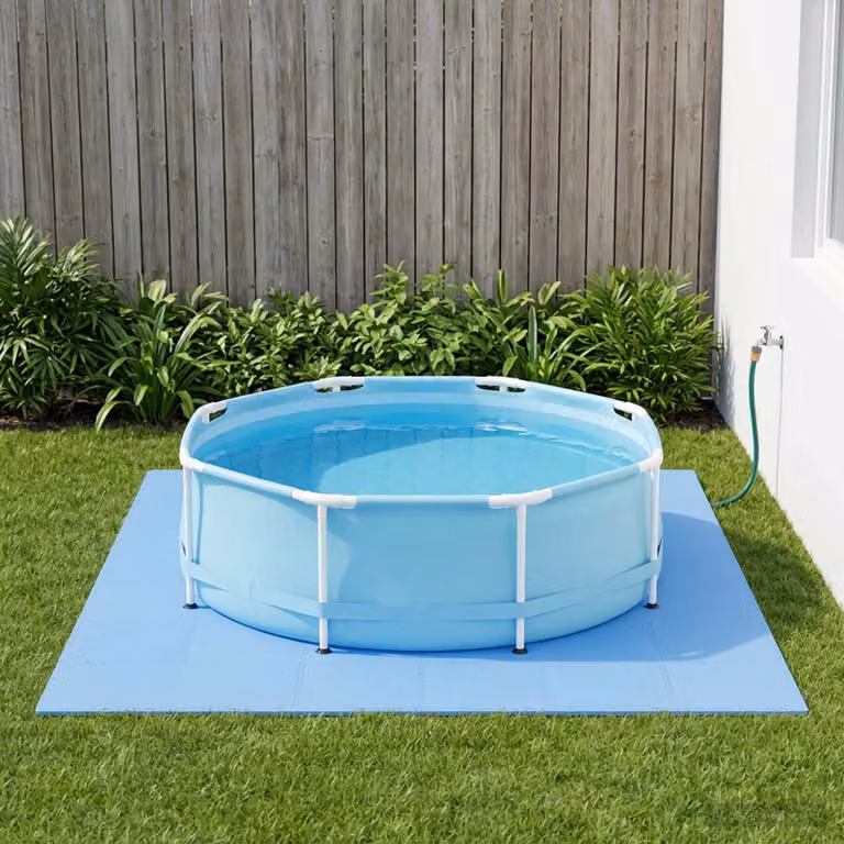 vidaXL Tappetino per piscina in schiuma EVA blu, 40 pezzi, 14,4 m²