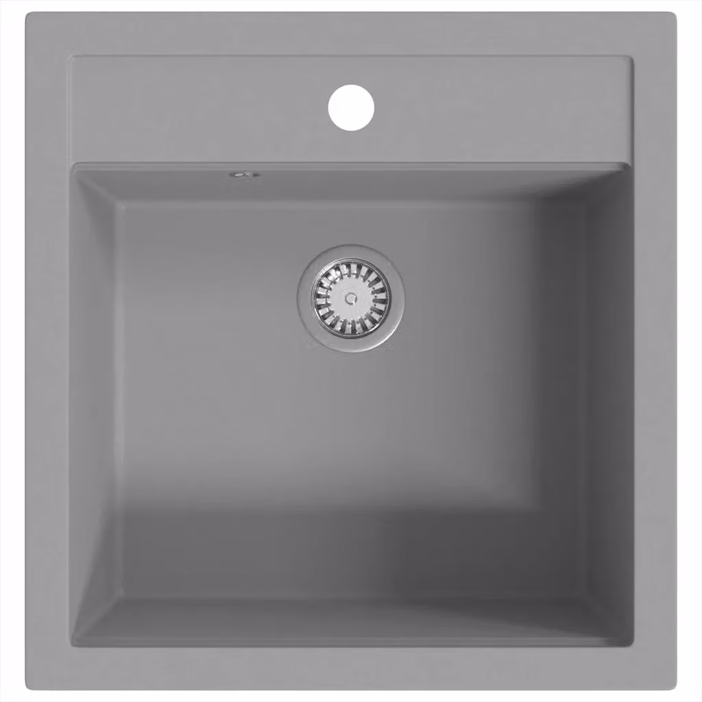 Lavello da cucina in granito a vasca singola vidaXL grigio L/P/H: 51 x 49 x 30,6 cm – 2