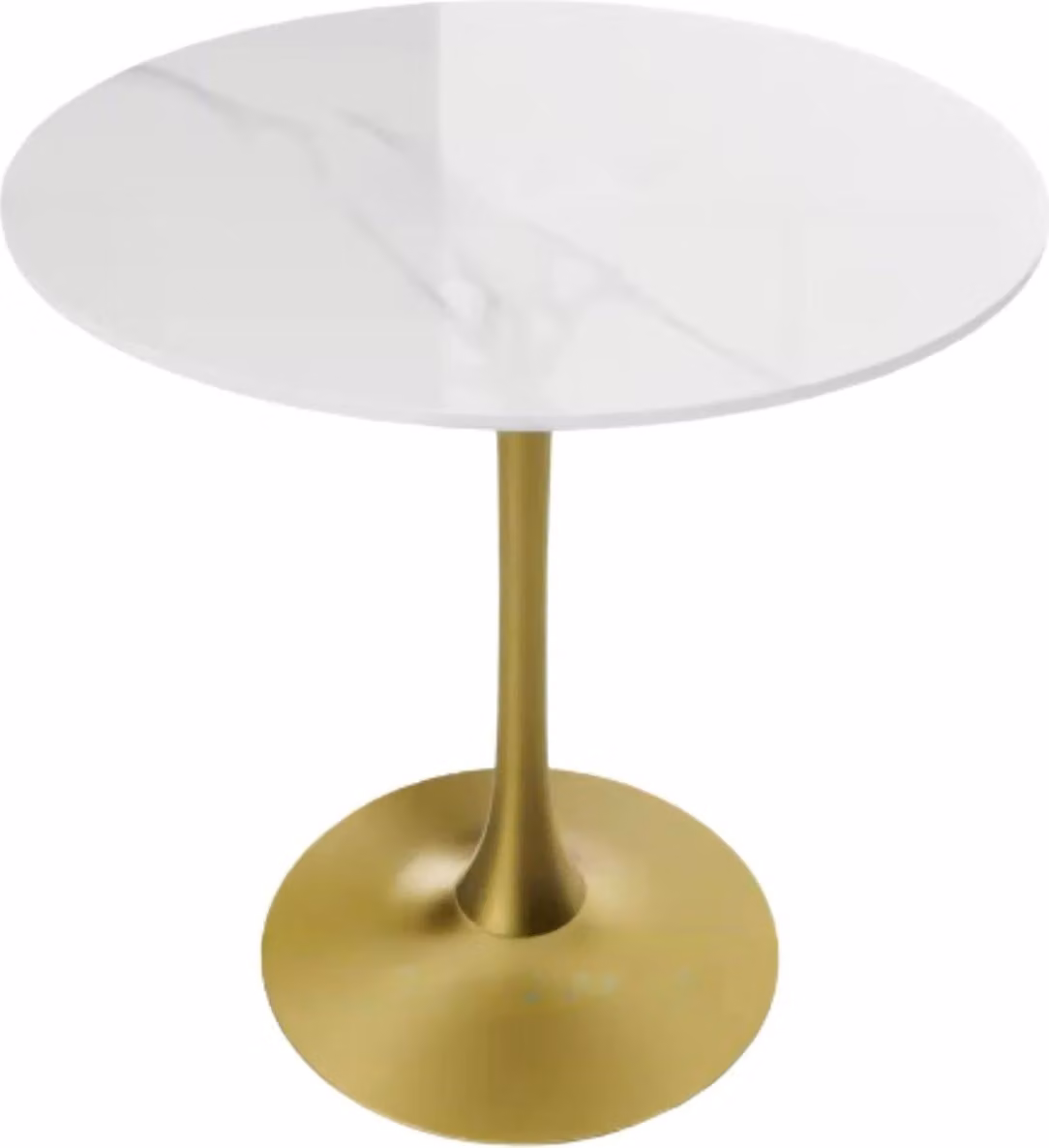 Grandioso tavolo da cucina rotondo alto 78 cm - Piano in pietra sinterizzata con zoccolo - Tavolo bistrot per il tempo libero e l'altezza