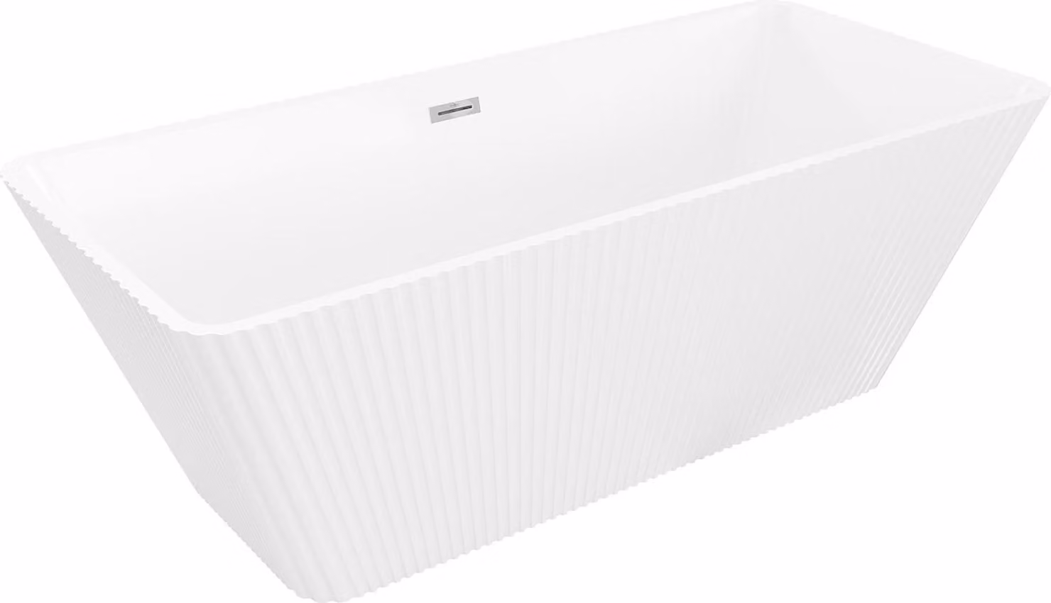 Mexen Tava vasca da bagno freestanding rigata 170 x 75 cm, bianca, troppo pieno cromato - 52851707500-01
