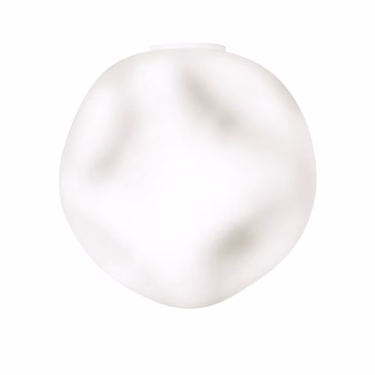 Foscarini Plafoniera di design Hoba Grande, dimmerabile, Bianco / Opale, Soggiorno / Sala da pranzo, Vetro, Design, Plafoniera