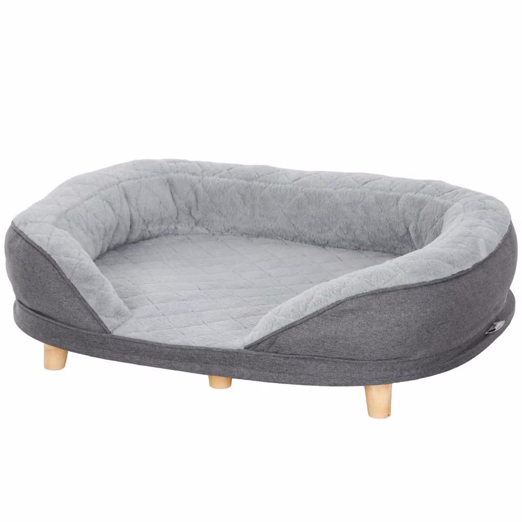 Letto per cani Zephmum grigio con fodera rimovibile e base antiscivolo L: 90 cm, P: 78 cm, H: 25 cm – 2
