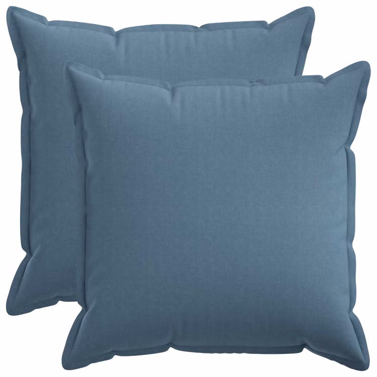 Set di 2 federe vidaXL HOUTEN blu jeans in poliestere, forma quadrata, 60 x 60 cm