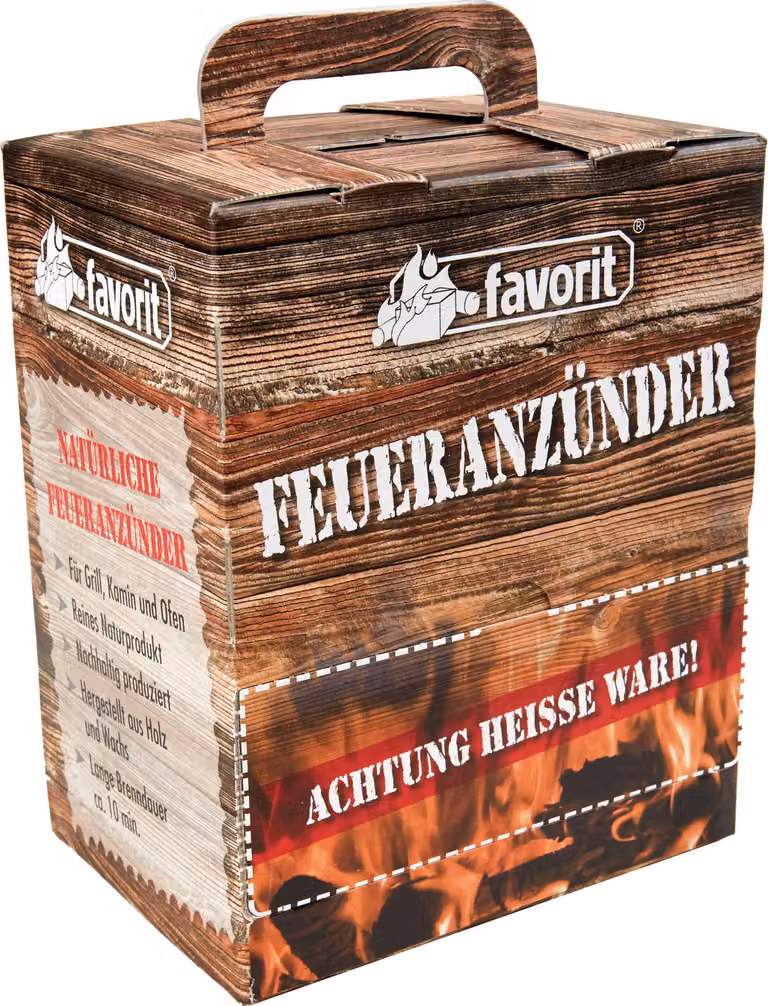 Favorit Feueranzünder (Holzwolle & Wachs), 100 Stück ° äkälogische Anzünder 1216