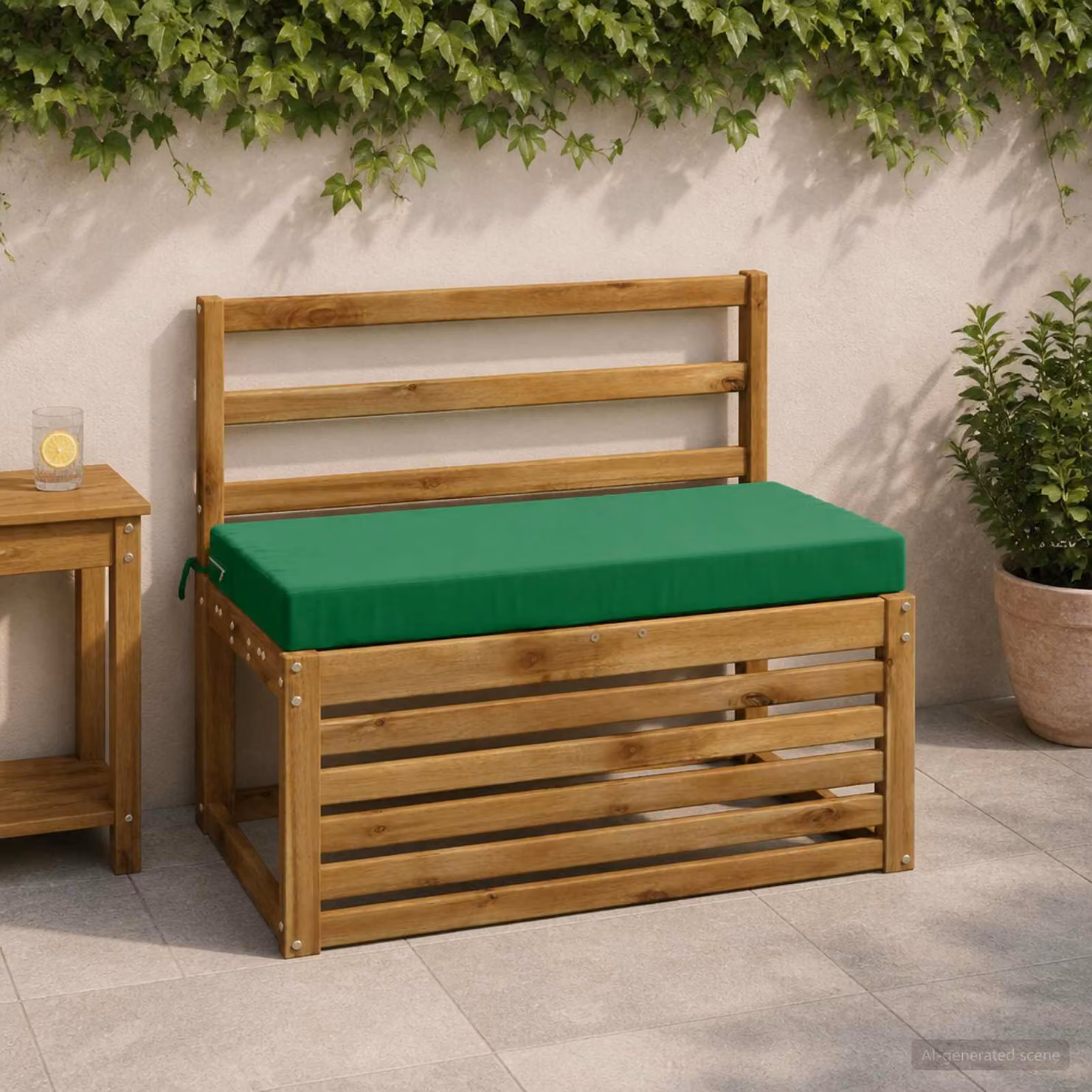 Set di 2 cuscini per panchina vidaXL in poliestere verde con rivestimento rimovibile e resistente ai raggi UV
