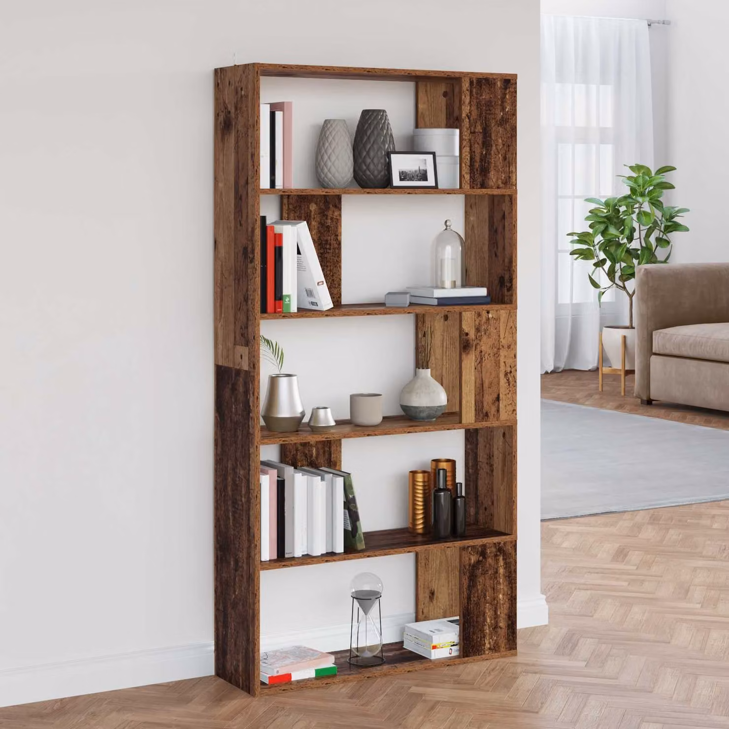 Armadio per Libri Moderno vidaXL in Legno MDF Marrone L 80 cm x P 24 cm x H 159 cm