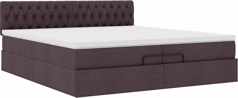 Struttura Letto Pouf con Materasso 200x200 cm in Tessuto
